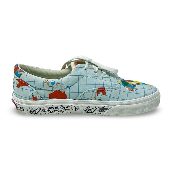 Rare Vans “Save Our Planet” Sneakers W6 / M4.5 | Globe Map Print | Vintage - Picture 6 of 13